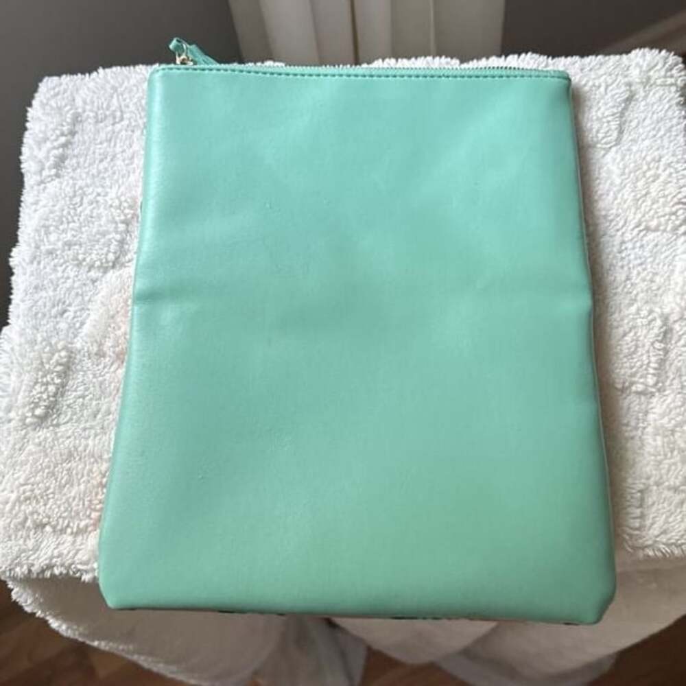 3/$20 Rachel Pally Pink & Turquoise Tropical Reversible Clutch zipper handbag - Picture 7 of 8